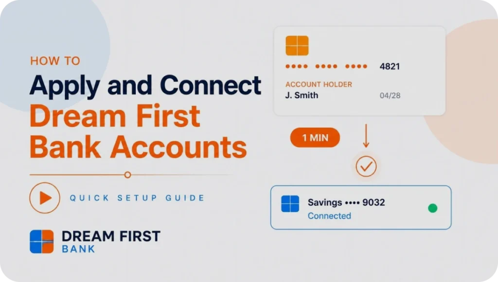How to apply and connect Dream First Bank accounts?