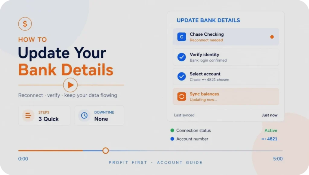Updating Bank Account Details